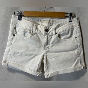 American Eagle Outfitters White Jean Shorts Stretch